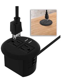 Desktop USB Power Grommet with Hidden Power Center