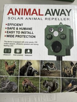 Solar Animal Repeller Ultrasonic Flashing LEDs With Solar Panels PIR Motion
