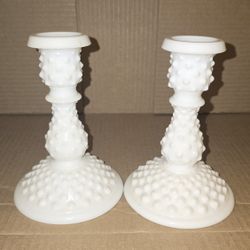 Vintage Hobnail Milk Glassware