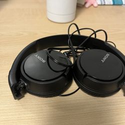 Sony wired headphones with mic.