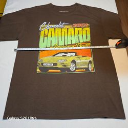 Vintage Style Chemistry 2001 Chevrolet Camaro Graphic T-Shirt Brown - Size L (22" Pit to Pit)