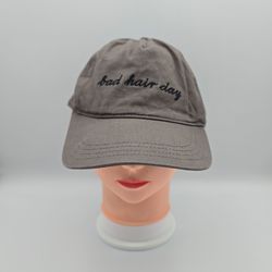 Unbranded Bad Hair Day Gray Adjustable Strapback Hat
