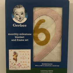 Gerber Baby Girl 6 Month Milestone Blanket And Frame