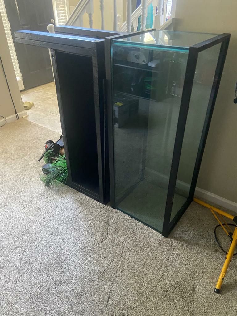 75 Gallon Tank, Stand , Glass Top, Gravel, Decorations, Filter, Heater Etc $165 Fish Not Included