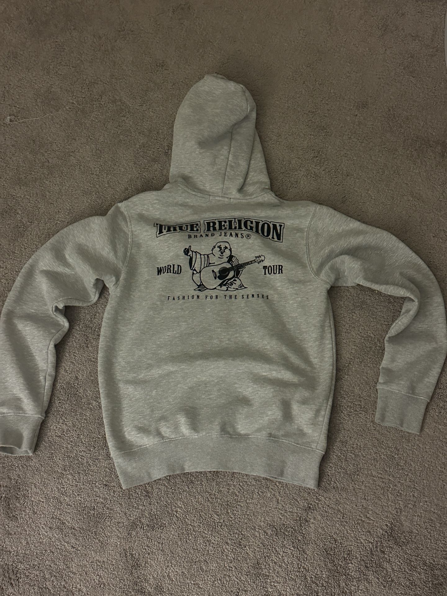 True Religion Grey Zip Up Hoodie