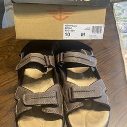 Back To School New Dockers Leather Sandals Mens Size 10