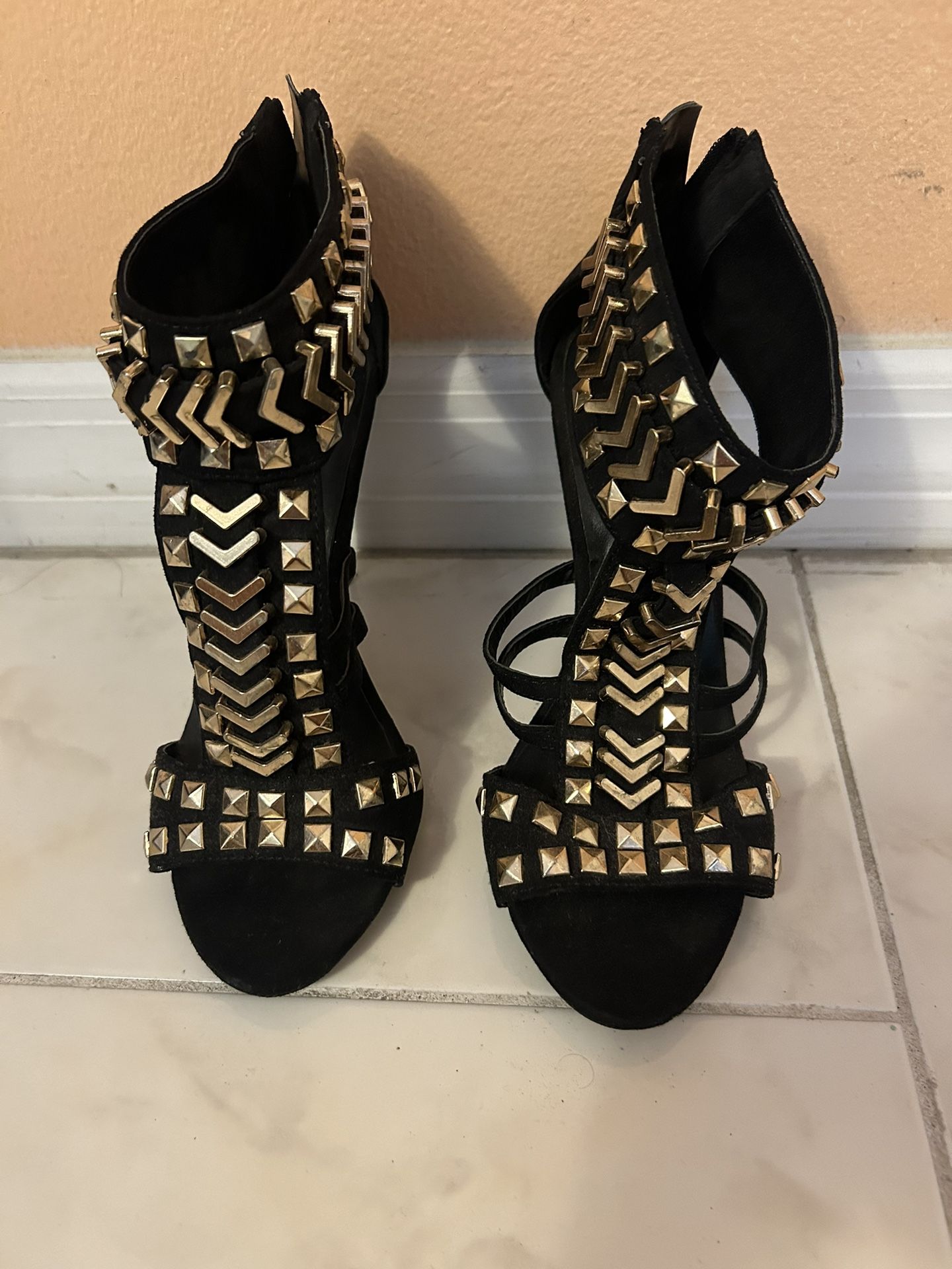 Black N Gold Heels