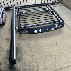 48” Thule Roof rack with rola roof basket and Roam awning