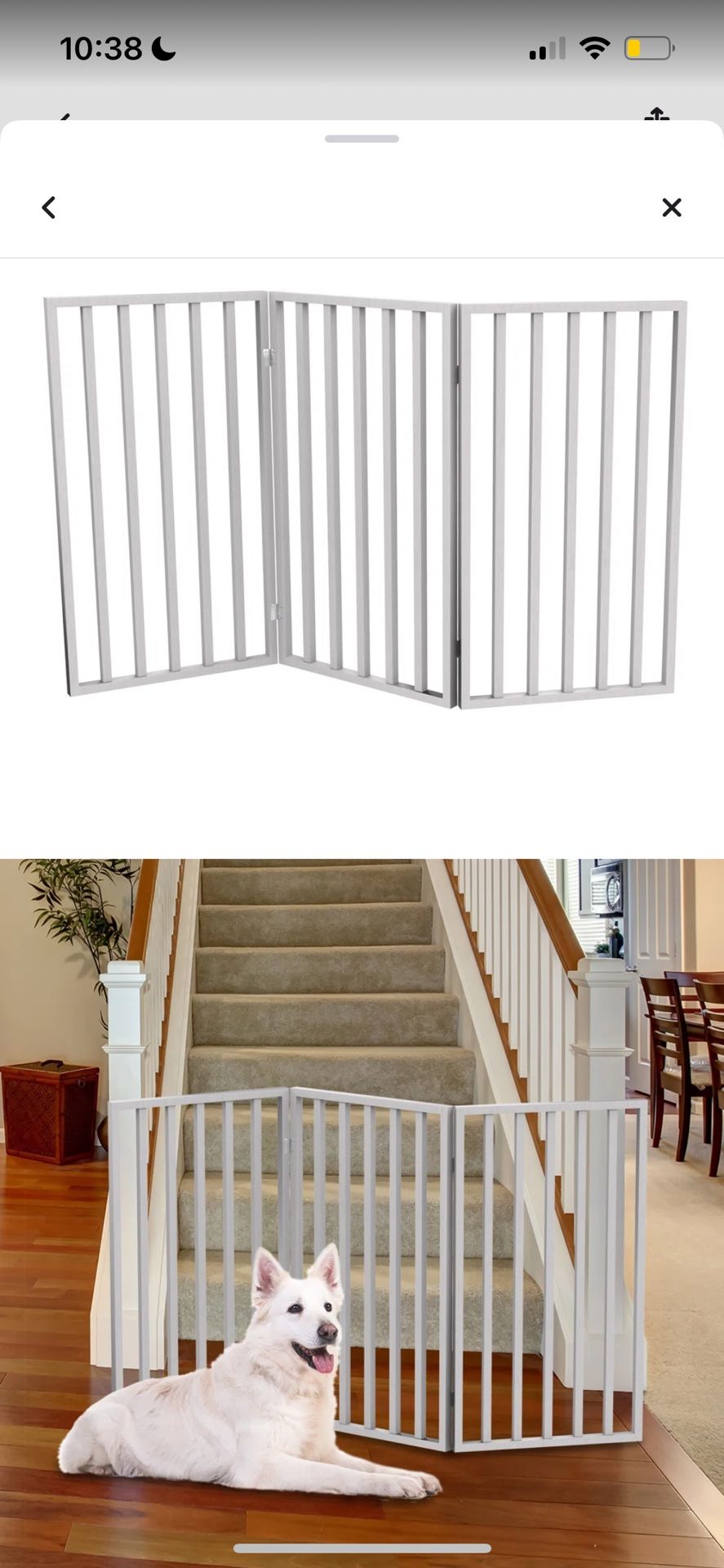 Dog Gate Wood Free Standing Extra Tall