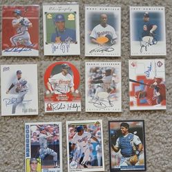 Autographed Baseball Card Lot Los Angeles Dodgers Toronto Blue Jays Mets Phillies Astros Padres Expos