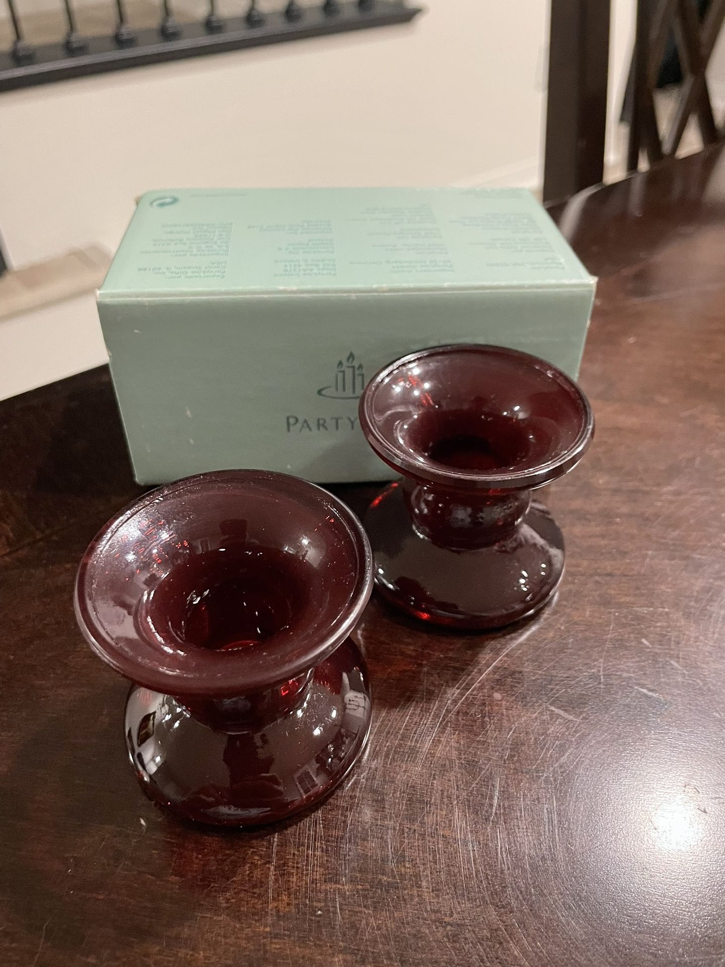 Party Lite Ruby Red Taper Candle Holders