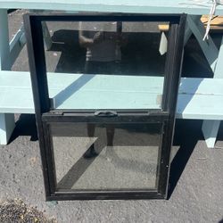 Black Metal Dual Paned Window 24" X  34 1/4"