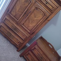Vintage Bernhardt Flair Division Armoire and Dresser Set