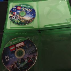 Xbox One Lego World & Lego Marvel Super Heroes Video Game Lot. 