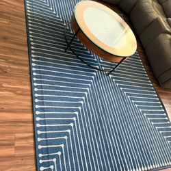 Like-New Jonathan Adler Inkdrop Lapis Blue Rug – 6’ x 9’ (Designer Collection)