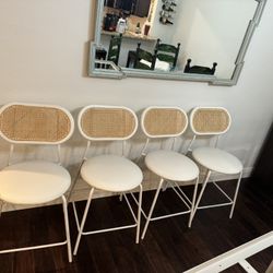 Stools, Counter Height, Rattan Back 