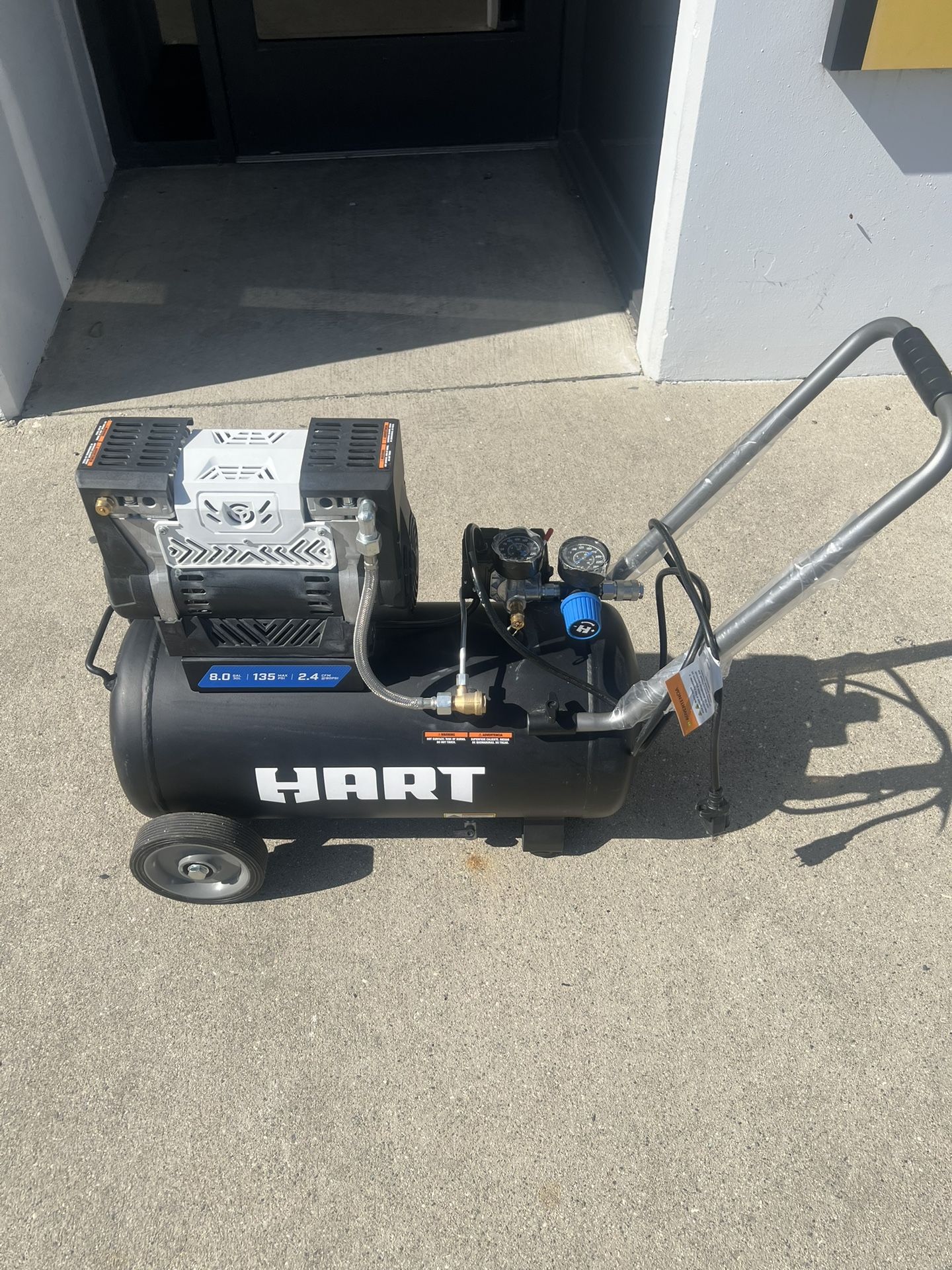 HART Black 135 PSI Oil-Free Electric Air Compressor 8 gal