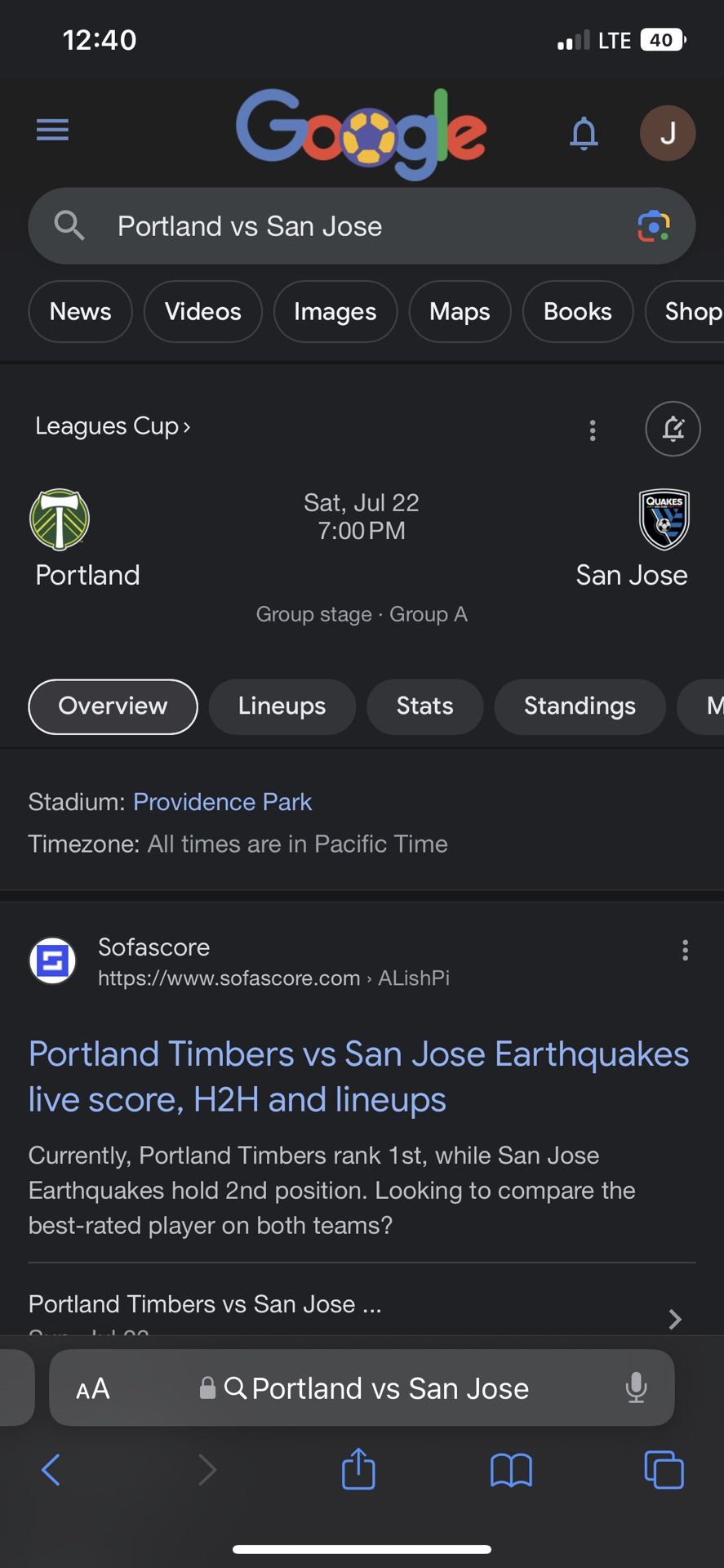 LEAGUES CUP: Portland Timbers Vs San Jose