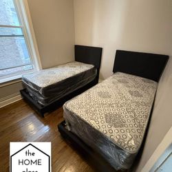 Brand New Twin Bed Frame With Mattress And Box Spring For Only $299 🚨 Ready For Delivery 🚛 