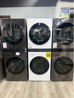 LG - 4.5 CU FT SMART FRONT LOAD WASHER & GAS DRYER LAUNDRY TOWER IN WHITE 😻🔥