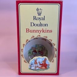 Royal Doulton Bunnykins Infant Set 2 Pieces Cereal Bowl and Mug 1994 China setVintage Charmin AMY Bear Plush Stuffed Animal Toy (Toilet Paper Mascot) 