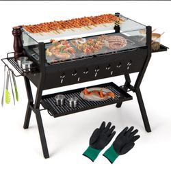 Fire Pit With BBQ Grill