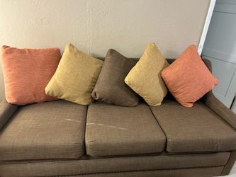 Brown couch with storage