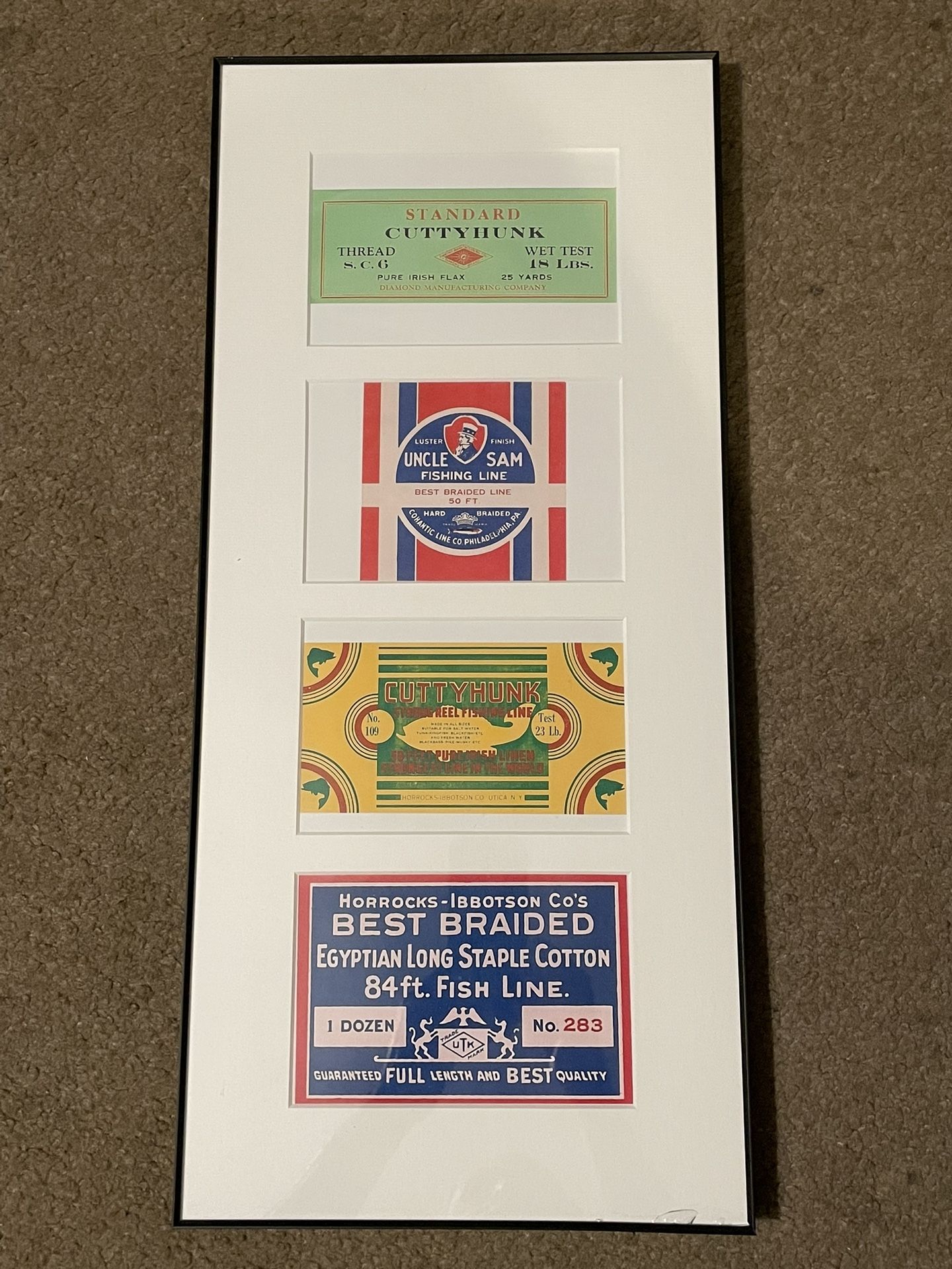 FISHING LINE COMPANY LABELS, FRAMED