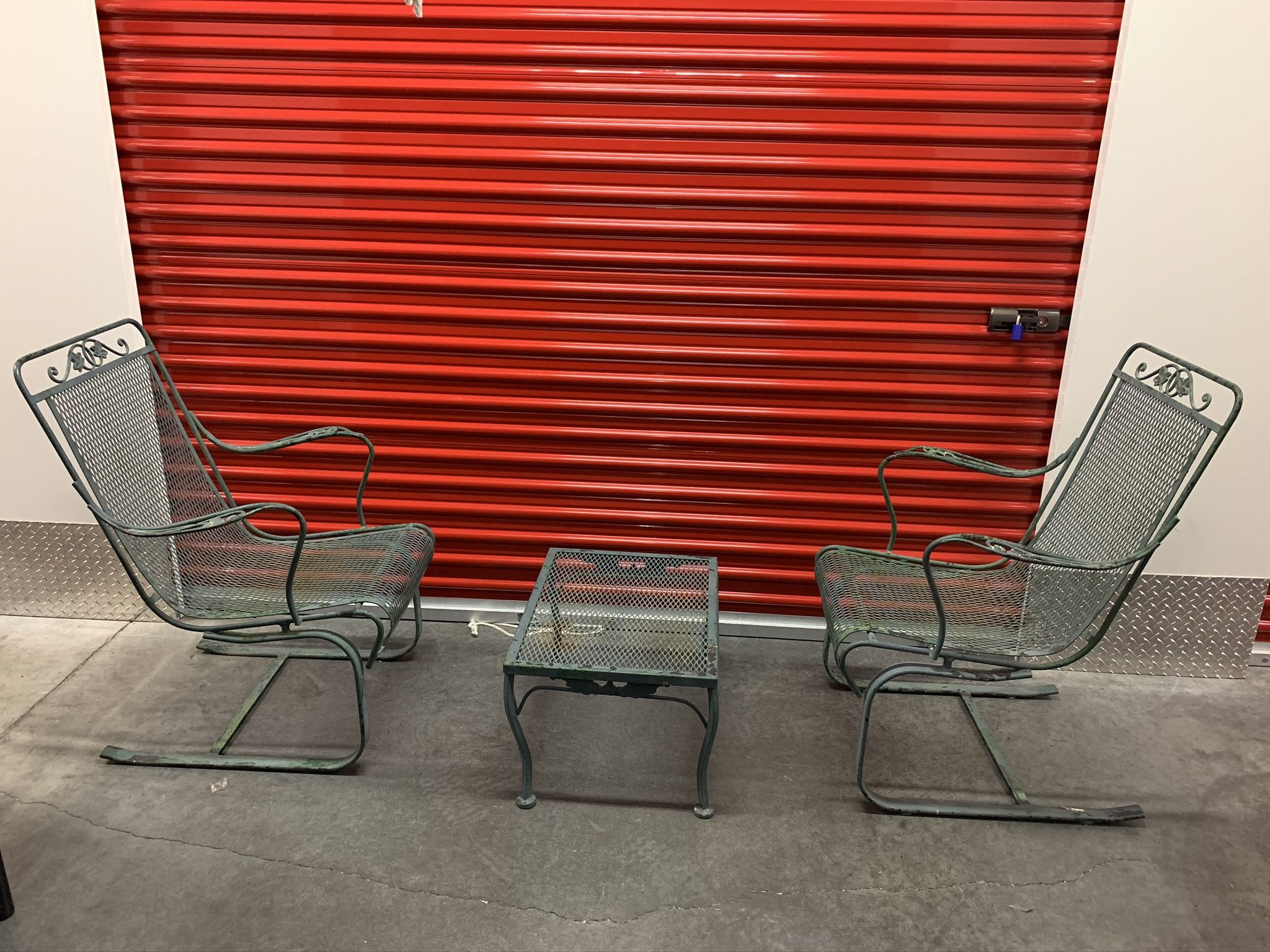 Vintage Green Wrought Iron Patio