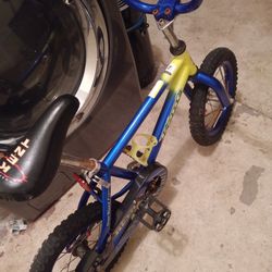 Kent Retro Boys Bike Child 14"  No Training Wheels Blue Yellow 