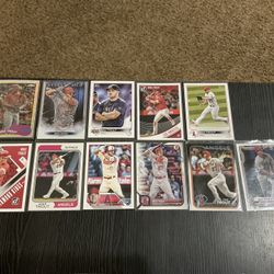 11 Mike Trout Baseball Cards With Silver Pack Mojo Refractor & Inserts Los Angeles Angels 3x MVP ROY