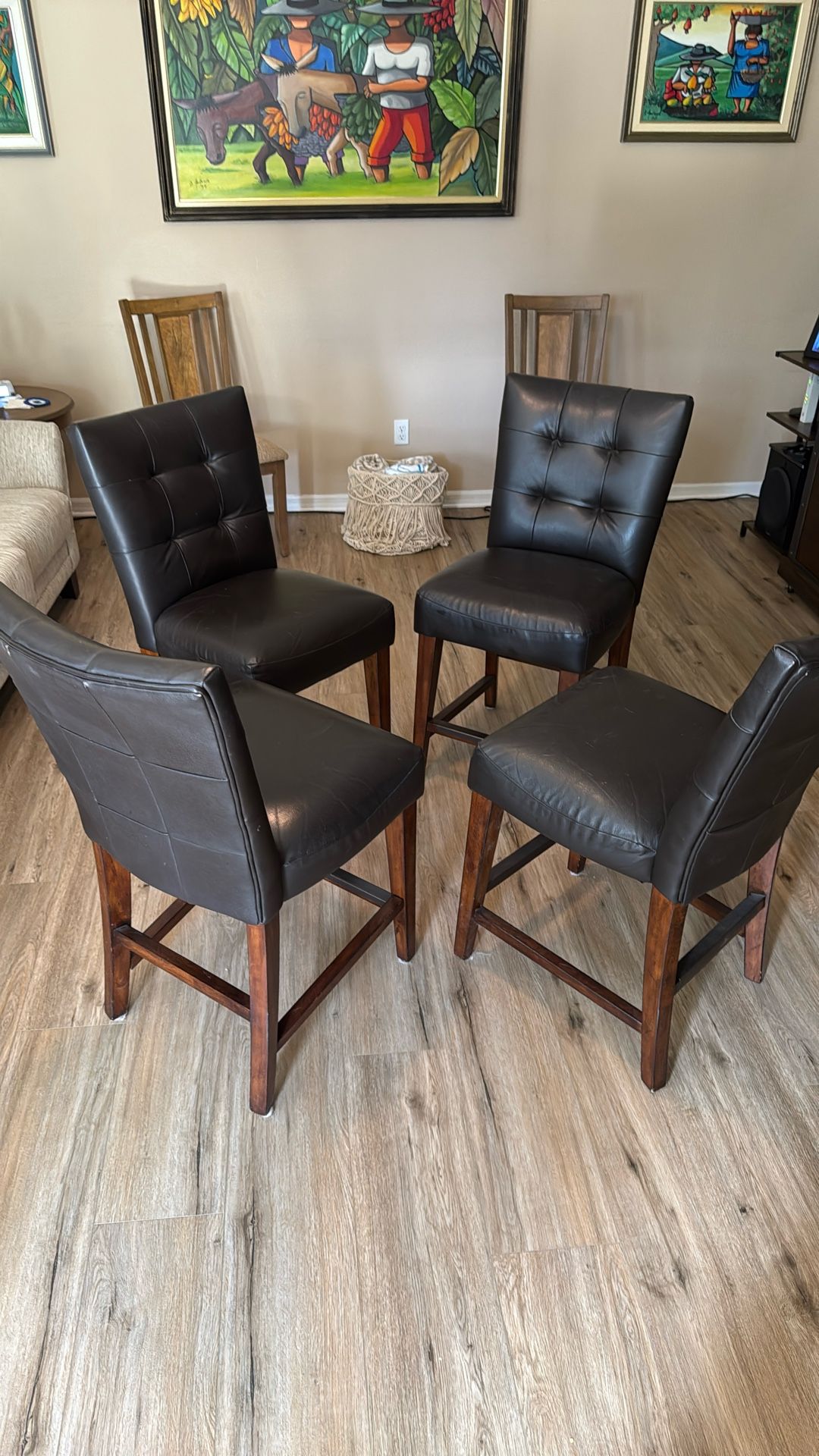 Set Of 4 Leather Chairs