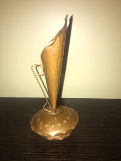 Vintage Copper Bud Vase Calla Lily Flower Unmarked