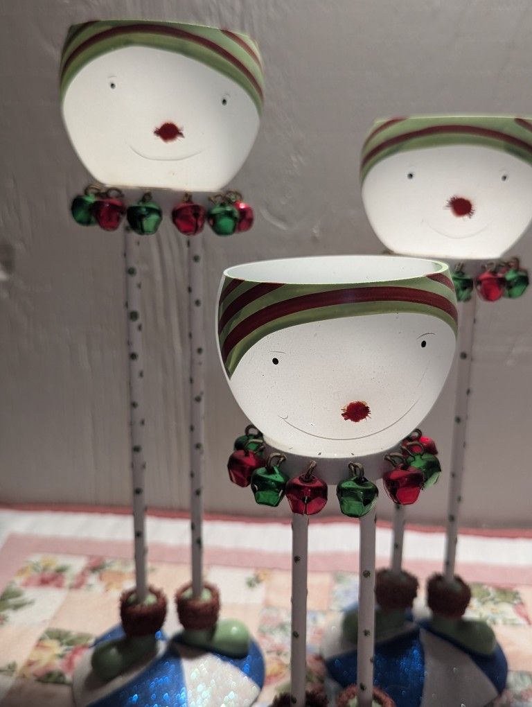 Christmas Candle Holders 3 Piece Set
