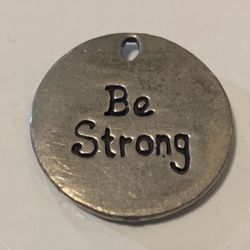 "Be Strong" Sand Dollar Silver Pendant