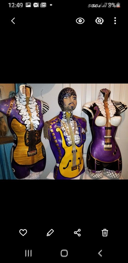 Guitar Mannequin $65 Prince Style$90 Mixed media & Collage art