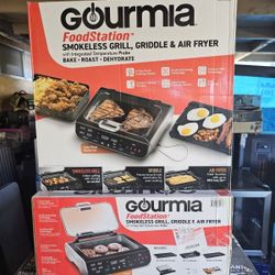 gourmia foodstation smokeless grill griddle air fryer 