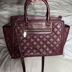Burgundy Quilted Leather Michael Kors Purse