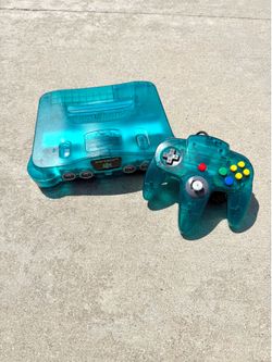 Complete Ice Blue N64 with Blue LED Mod