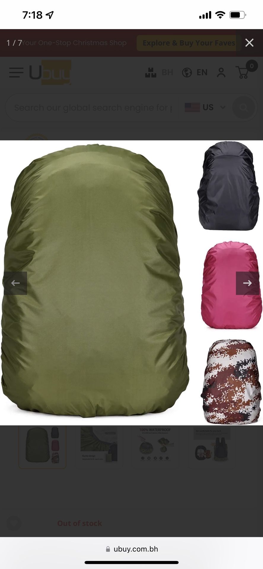 Portable Waterproof Backpack Rain Cover Rainproof Backpack Cover