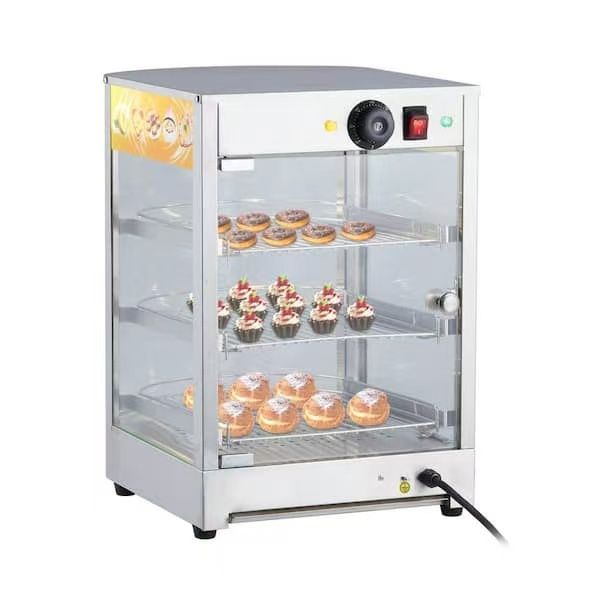 14 in 3-Tier Commercial Food Warmer Display Case with LED Lighting & Temperature Knob. $120