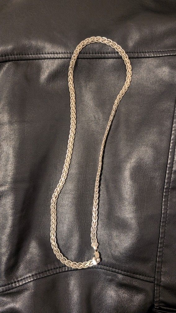 Silver Necklace Heavy 24 In