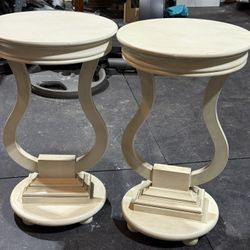 Wood Round End Tables 