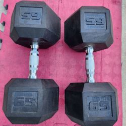 65 lb dumbbells/ weights