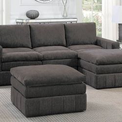 Brand New Dark Brown 5pc Modular Sectional Sofa Set 