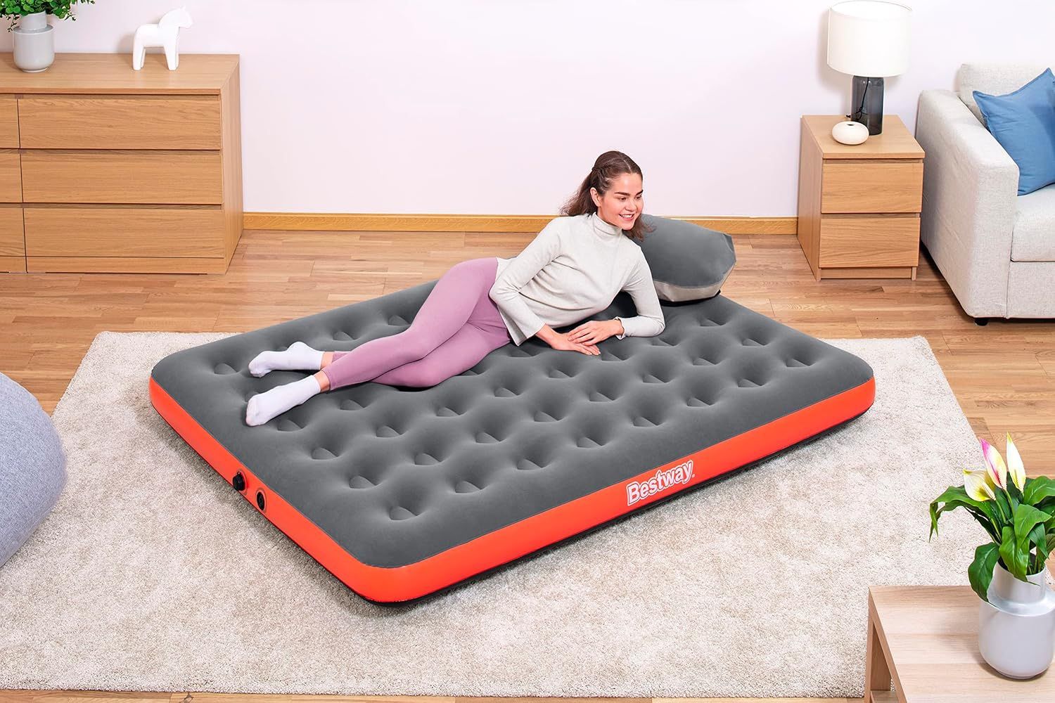 Bestway Air Bed - Roll & Relax Outdoor Queen Sized AirBed with Carry Bag Pump $29.99