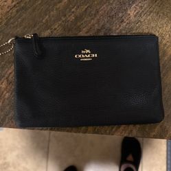 Coach Black Pebble (Like A Wristlet But Larger)