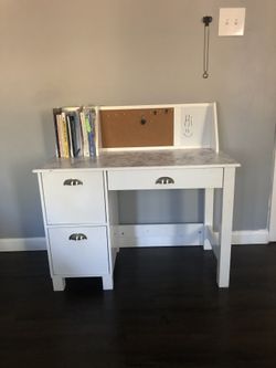 Wooden Study Desk with Hutch