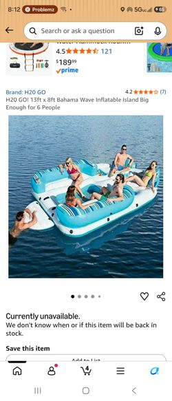 H20 GO! 13ft x 8ft Bahama Wave Inflatable Island Big Enough for 6 People