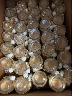 Wedding Favors Creamy Vanilla Scented Glass Jar Candles (3 oz) w/ Lid – Bulk Lot of 165 pieces